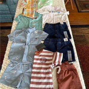 New 10 Piece NWT Size 18 Months Baby Clothes Lot Shorts & Shirts